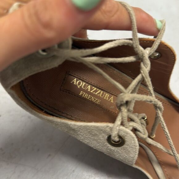 Aquazzura Tan Espadrille Wedges with Ankle Strap - TANGO LACE UP WEDGE - Picture 3 of 6